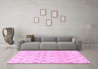 Machine Washable Abstract Pink Modern Rug, wshabs804pnk