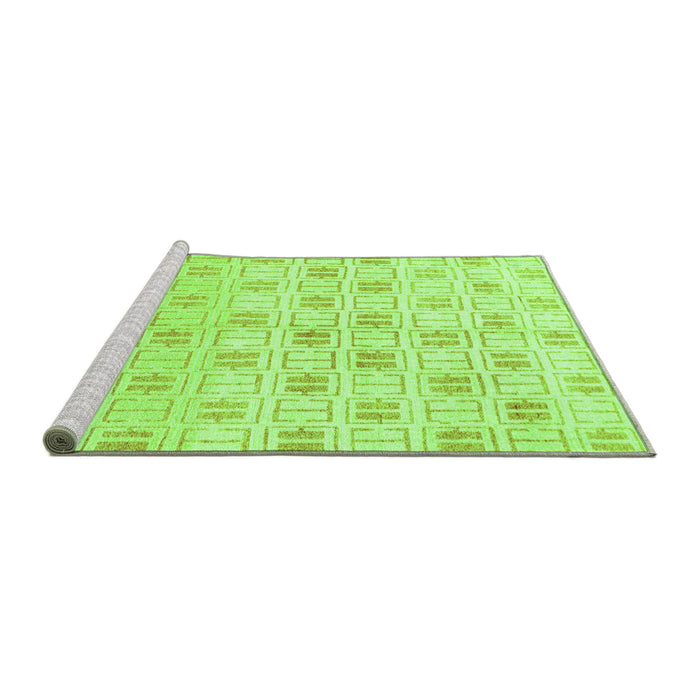 Sideview of Machine Washable Abstract Green Modern Area Rugs, wshabs804grn