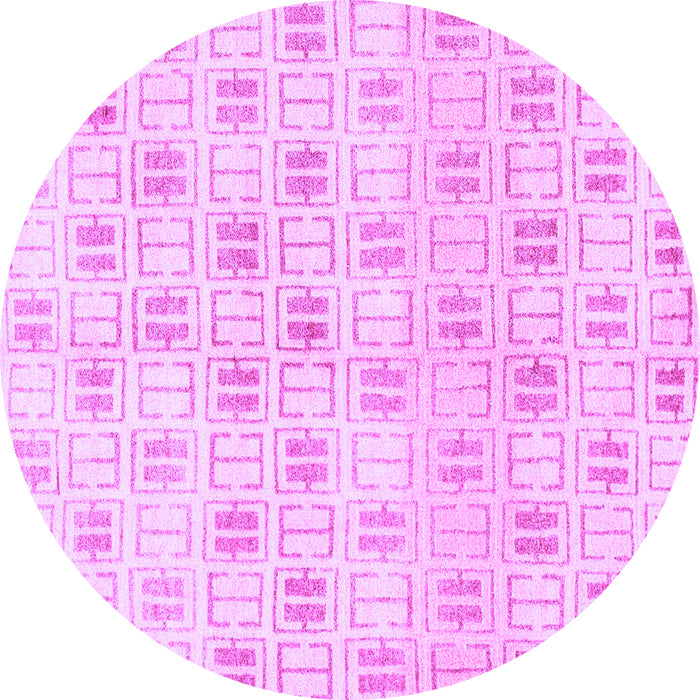 Round Machine Washable Abstract Purple Modern Area Rugs, wshabs804pur