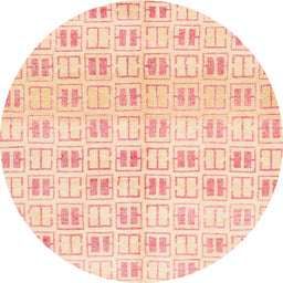 Round Abstract Khaki Gold Modern Rug, abs804