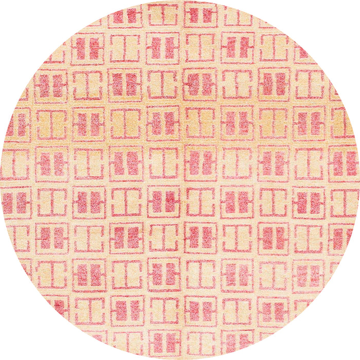 Round Abstract Khaki Gold Modern Rug, abs804