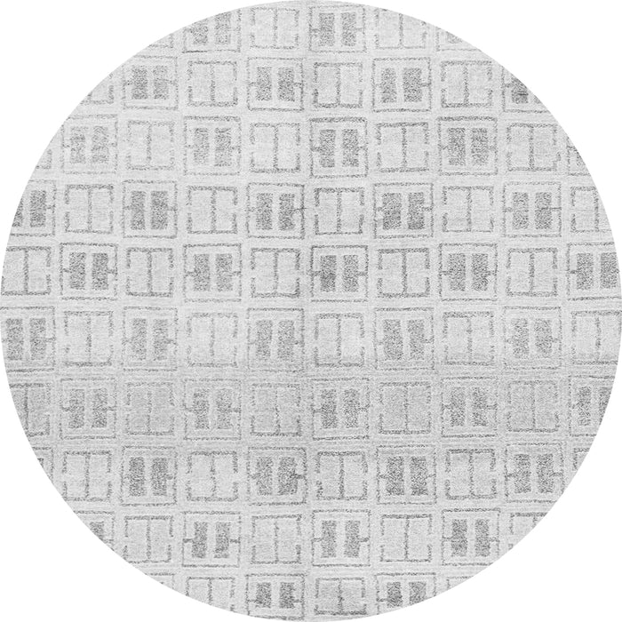 Round Machine Washable Abstract Gray Modern Rug, wshabs804gry