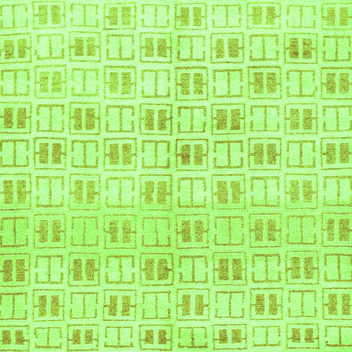 Square Machine Washable Abstract Green Modern Area Rugs, wshabs804grn