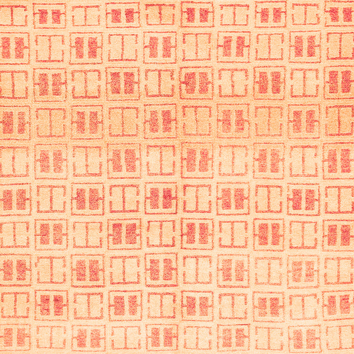 Square Machine Washable Abstract Orange Modern Area Rugs, wshabs804org