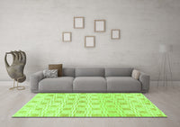 Machine Washable Abstract Green Modern Rug, wshabs804grn