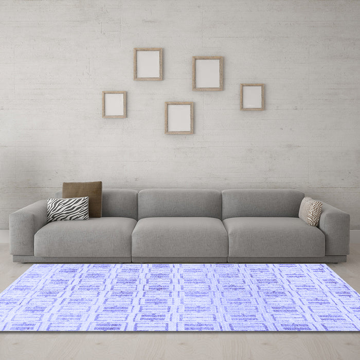 Machine Washable Abstract Blue Modern Rug in a Living Room, wshabs804blu
