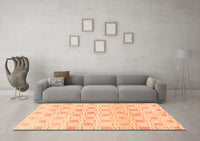 Machine Washable Abstract Orange Modern Rug, wshabs804org