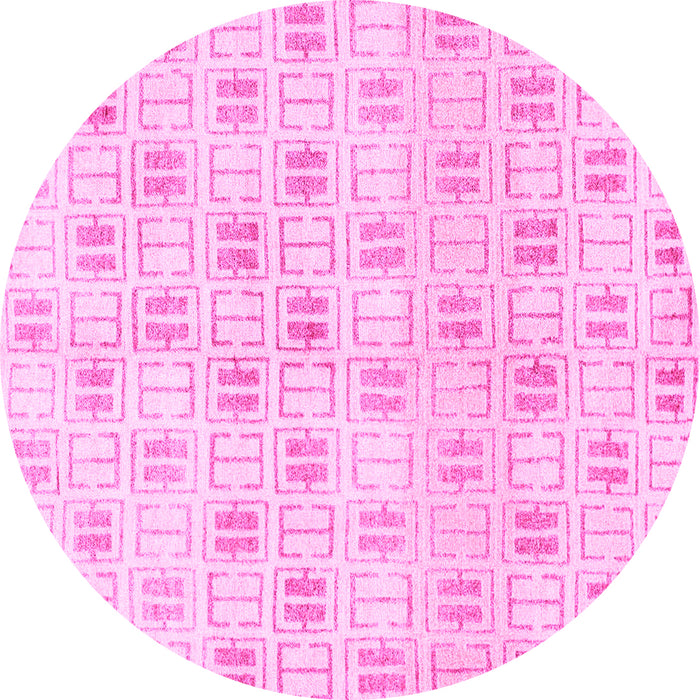 Round Abstract Pink Modern Rug, abs804pnk