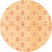 Round Abstract Brown Modern Rug, abs804brn