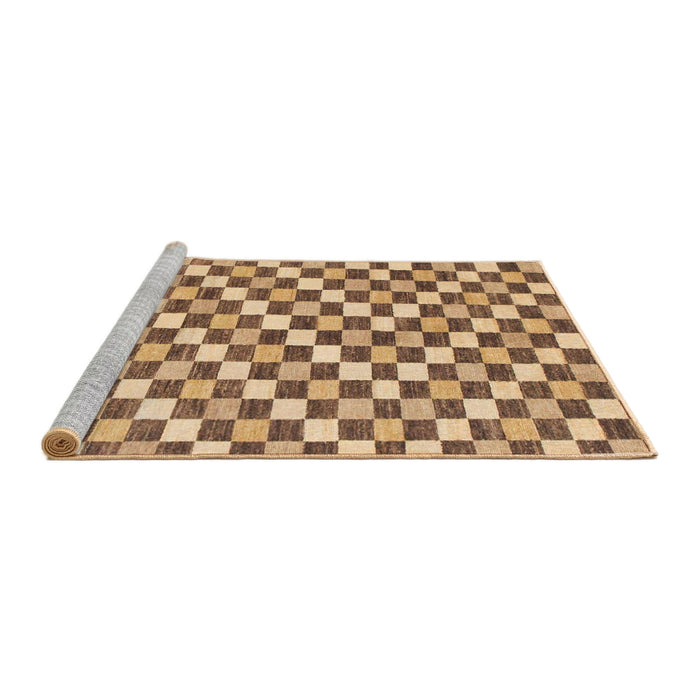 Sideview of Machine Washable Abstract Sienna Brown Rug, wshabs805