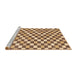 Sideview of Machine Washable Abstract Sienna Brown Rug, wshabs805