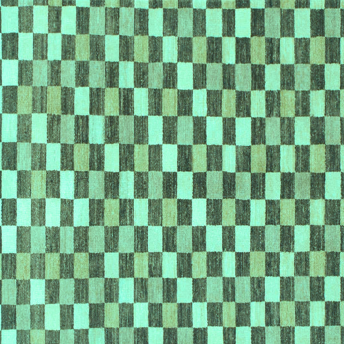 Square Checkered Turquoise Modern Rug, abs805turq
