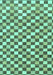 Machine Washable Checkered Turquoise Modern Area Rugs, wshabs805turq