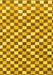 Machine Washable Checkered Yellow Modern Rug, wshabs805yw