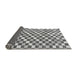 Sideview of Checkered Gray Modern Rug, abs805gry