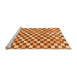 Sideview of Machine Washable Checkered Orange Modern Area Rugs, wshabs805org
