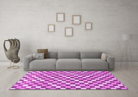 Machine Washable Checkered Purple Modern Rug, wshabs805pur