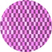 Round Checkered Purple Modern Rug, abs805pur