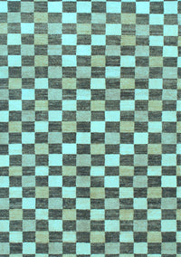 Checkered Light Blue Modern Rug, abs805lblu