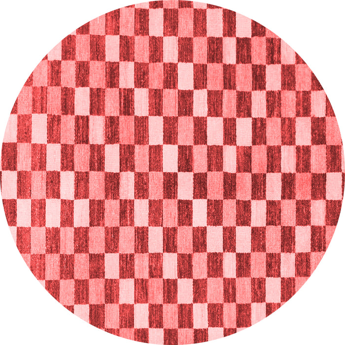 Machine Washable Checkered Red Modern Rug, wshabs805red