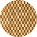 Round Checkered Brown Modern Rug, abs805brn