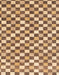 Abstract Sienna Brown Checkered Rug, abs805