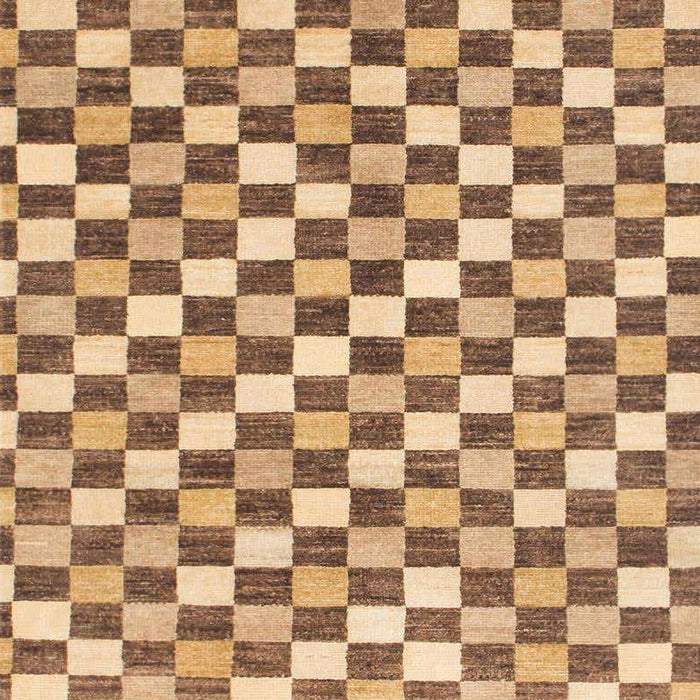 Abstract Sienna Brown Checkered Rug, abs805