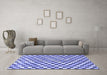 Machine Washable Checkered Blue Modern Rug in a Living Room, wshabs805blu