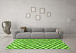 Machine Washable Checkered Green Modern Area Rugs in a Living Room,, wshabs805grn