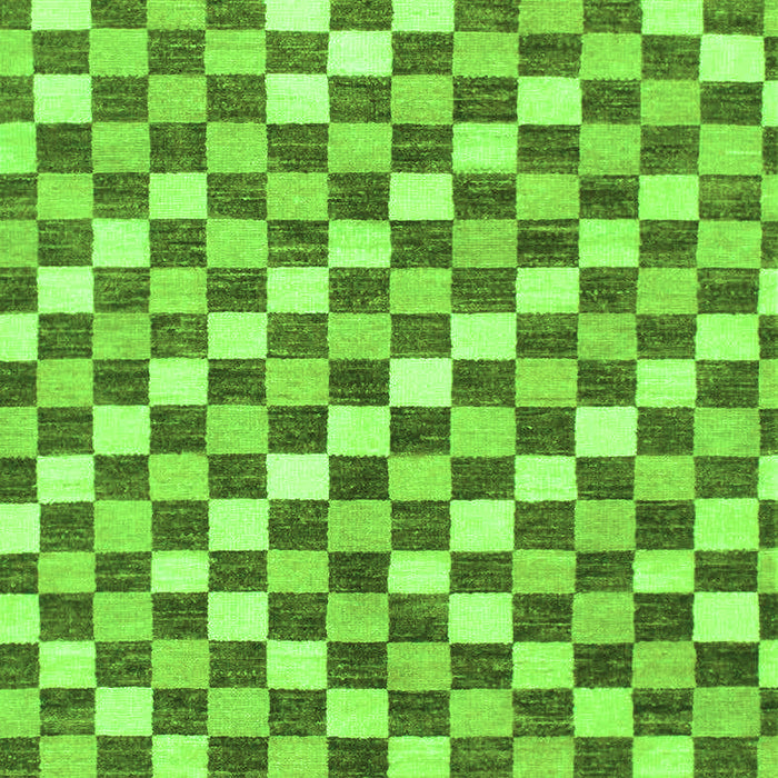 Machine Washable Checkered Green Modern Area Rugs, wshabs805grn