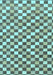 Machine Washable Checkered Light Blue Modern Rug, wshabs805lblu