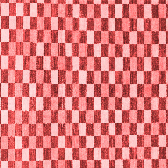 Machine Washable Checkered Red Modern Rug, wshabs805red