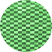 Round Checkered Emerald Green Modern Rug, abs805emgrn