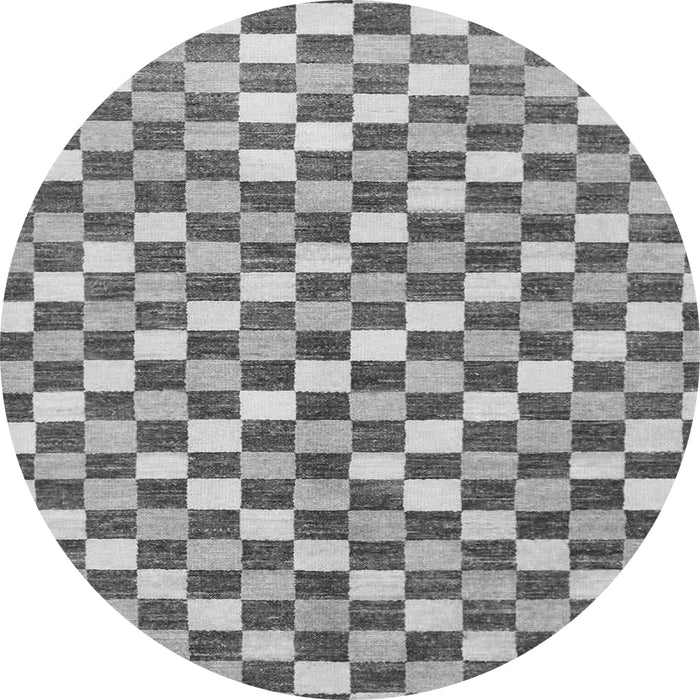 Round Checkered Gray Modern Rug, abs805gry