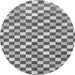 Round Checkered Gray Modern Rug, abs805gry