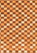 Machine Washable Checkered Orange Modern Area Rugs, wshabs805org