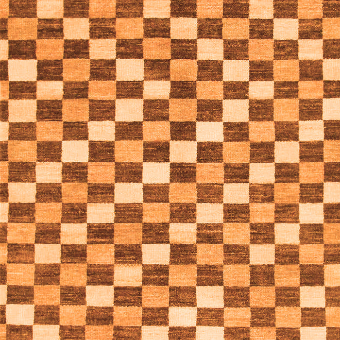Machine Washable Checkered Orange Modern Area Rugs, wshabs805org