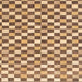 Square Abstract Sienna Brown Checkered Rug, abs805