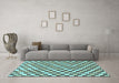 Machine Washable Checkered Light Blue Modern Rug in a Living Room, wshabs805lblu