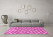 Machine Washable Checkered Pink Modern Rug in a Living Room, wshabs805pnk