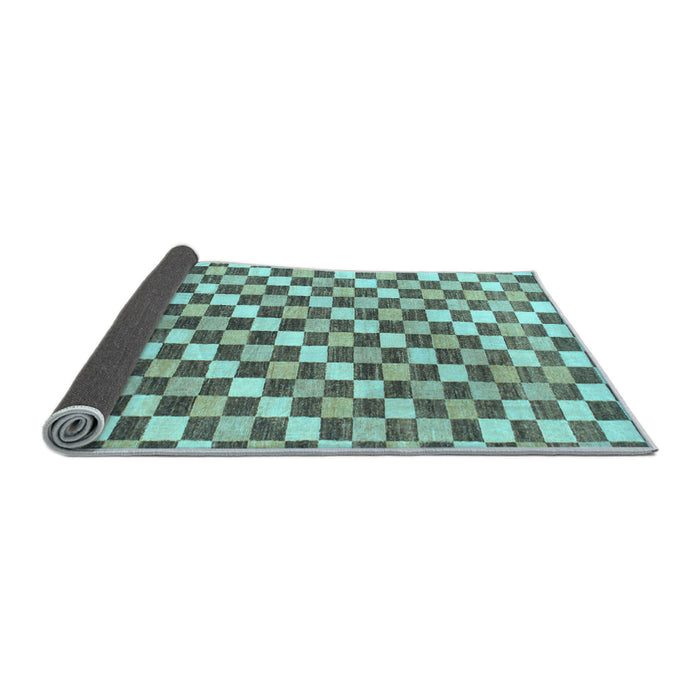 Sideview of Checkered Light Blue Modern Rug, abs805lblu