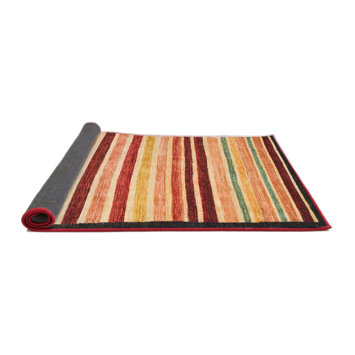 Sideview of Abstract Fire Brick Red Modern Rug, abs806