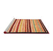 Sideview of Machine Washable Abstract Fire Brick Red Rug, wshabs806