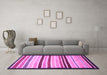 Machine Washable Abstract Purple Modern Area Rugs in a Living Room, wshabs806pur