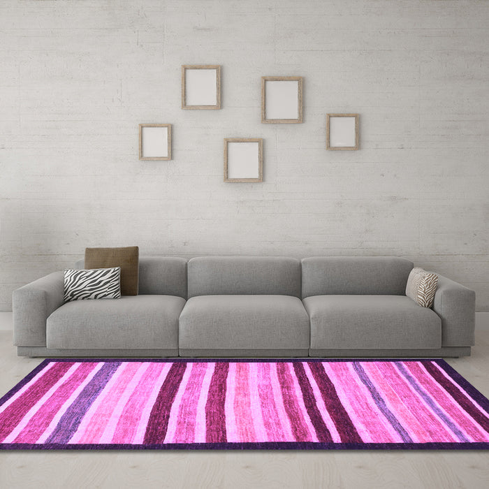 Machine Washable Abstract Purple Modern Area Rugs in a Living Room, wshabs806pur