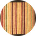 Round Abstract Brown Modern Rug, abs806brn