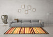 Machine Washable Abstract Brown Modern Rug in a Living Room,, wshabs806brn