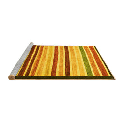 Sideview of Machine Washable Abstract Yellow Modern Rug, wshabs806yw