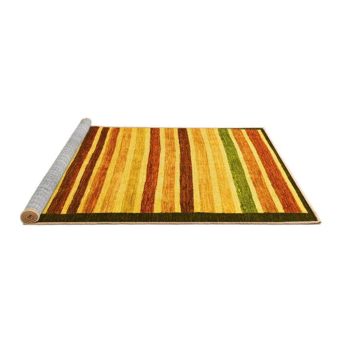Sideview of Machine Washable Abstract Yellow Modern Rug, wshabs806yw