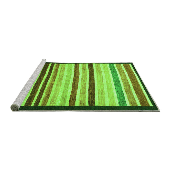 Sideview of Machine Washable Abstract Green Modern Area Rugs, wshabs806grn